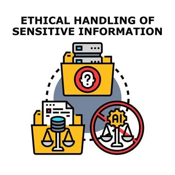 Ethical handling sensitive information data privacy Stock Illustration