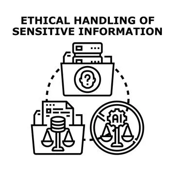 Ethical handling sensitive information data privacy Stock Illustration