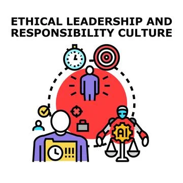 Ethical leadership developing responsibility in artificial intelligence Stock Illustration
