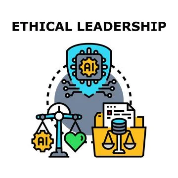 Ethical leadership navigating artificial intelligence and future technology Stock Illustration