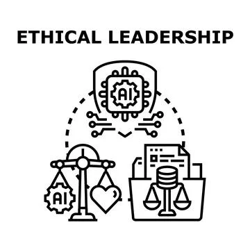 Ethical leadership navigating artificial intelligence and future technology Stock Illustration