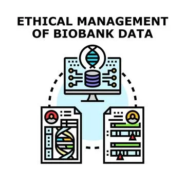 Ethical management of biobank data concept illustration Stock Illustration