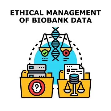 Ethical management of biobank data concept Stock Illustration