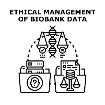 Ethical management of biobank data concept Stock Illustration