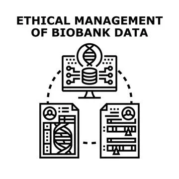Ethical management of biobank data concept illustration Stock Illustration