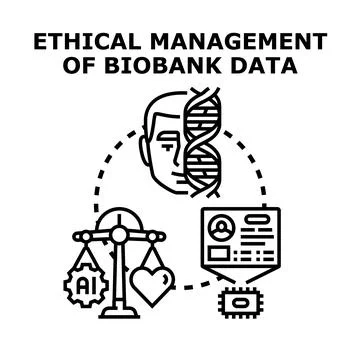 Ethical management controlling biobank data and genetic information 스톡 일러스트