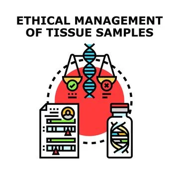 Ethical management of tissue samples research concept Stock Illustration