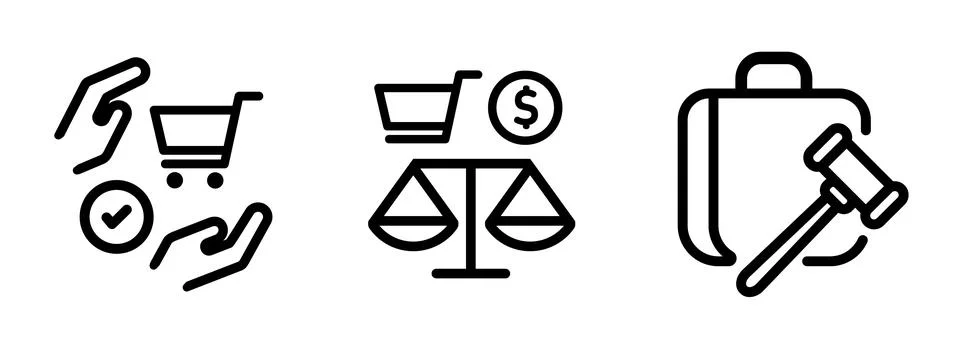 Ethical principles in e-commerce and online shopping icon graphic Stock Illustration