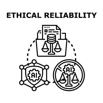Ethical reliability evaluating ai decision making process Stock Illustration
