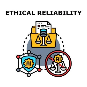 Ethical reliability evaluating ai decision making process Stock Illustration