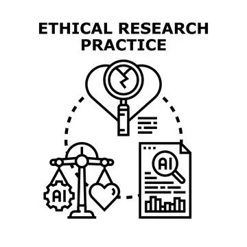 Ethical research practice in artificial intelligence research Stock Illustration