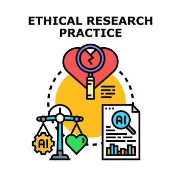 Ethical research practice in artificial intelligence research Stock Illustration