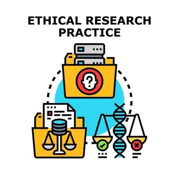 Ethical research practice concept illustration with data protection Stock Illustration