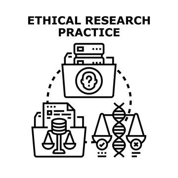 Ethical research practice concept illustration with data protection Stock Illustration
