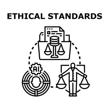 Ethical standards balancing artificial intelligence and regulation Stock Illustration