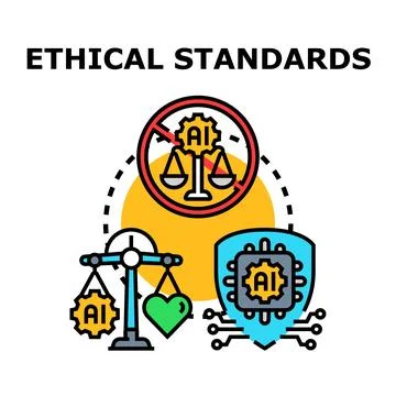 Ethical standards balancing artificial intelligence and human values イラスト素材