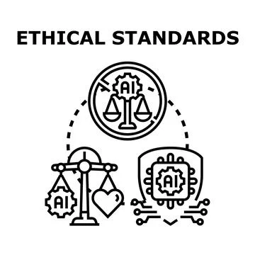 Ethical standards balancing artificial intelligence and human values イラスト素材