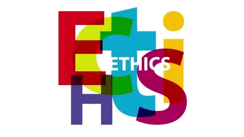 Ethics. Broken text, animated illustration in seamless loop Video stock 239894758