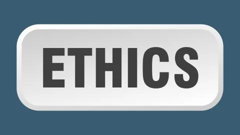 Ethics button. ethics square 3d push button Stock Illustration