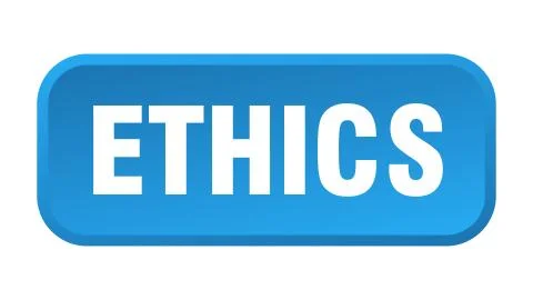 Ethics button. ethics square 3d push button Stock Illustration