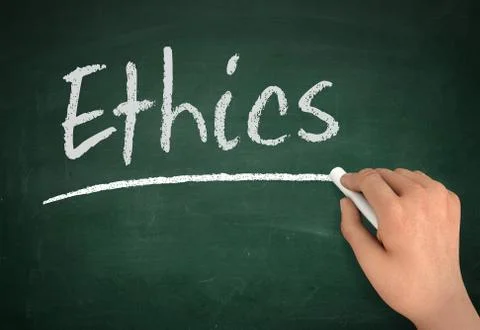 Ethics chalkboard write concept  3d illustration Stock Illustration