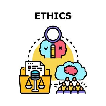 Ethics choosing right and wrong moral decision Ilustração Stock