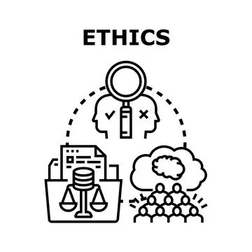 Ethics choosing right and wrong moral decision Ilustração Stock