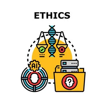 Ethics controlling ai decision making and data privacy 스톡 일러스트