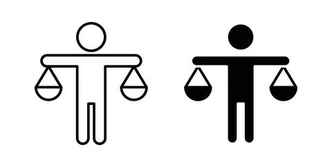 Ethics icon collection in black, Line icons, flat symbols Stockillustratie