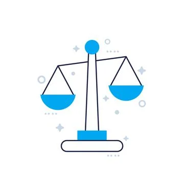 Ethics icon with scales, vector art Stock Illustration
