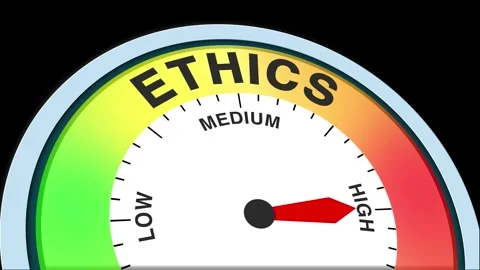 Ethics Level Text or Word  Low and Medium to High Meter Concept Animation Stock Footage 288621535