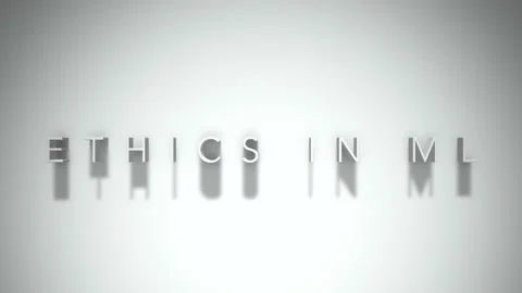 Ethics in ml 3D title animation with shadows on a white background Stock Footage 298004759