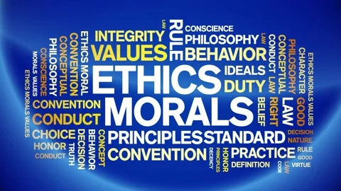 Ethics Morals animated word cloud,values animation typography seamless loop. Stock Footage 170416350