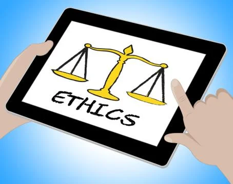 Ethics Online Indicates Moral Code 3d Illustration Stock-Illustration