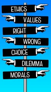 Ethics right wrong Stock Illustration