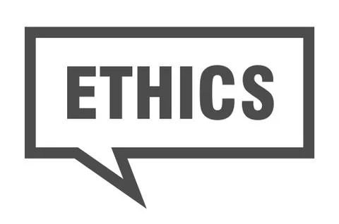 Ethics sign. ethics square speech bubble. ethics Stock Illustration