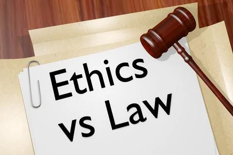 Ethics vs Law concept Stock Illustration