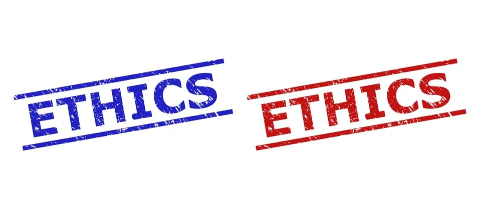 ETHICS Watermarks with Rubber Texture and Parallel Lines 스톡 일러스트