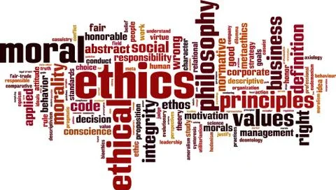 Ethics word cloud Stock Illustration