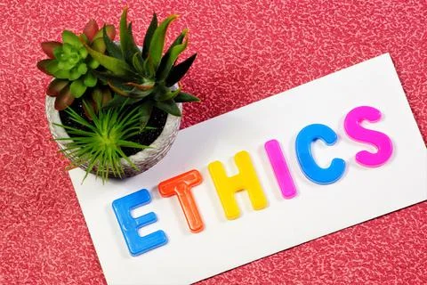 Ethics. A word made of letters. Stock Photos