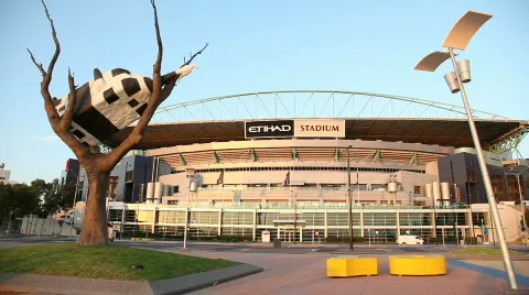 Ethihad Stadium Melbourne Stock Footage 710022