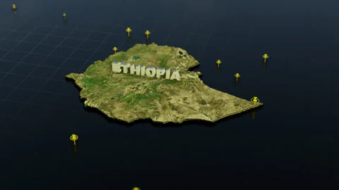 Ethiopia 3D Map With Animation Stock Footage 305933962
