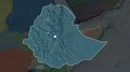 Ethiopia and capital circled and zoomed. Administrative 4k or 4k+ Resolution