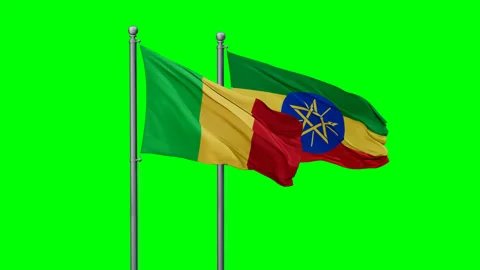 Ethiopia and Mali two flags Stock Footage 294260717