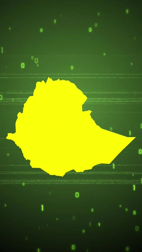 Ethiopia Digital Map Intro Stock Footage 258835714