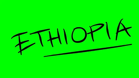 Ethiopia drawing text on green background Stock Footage 128893219