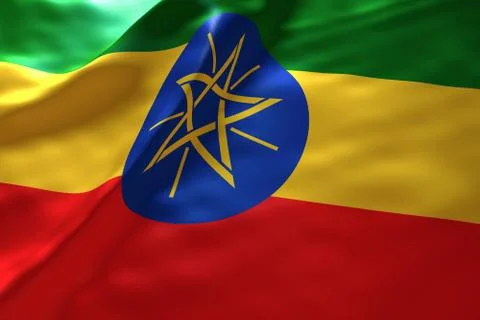 Ethiopia flag background Stock Illustration