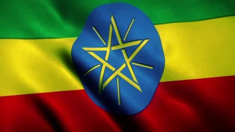 Ethiopia Flag Blowing in the Wind Video stock 76104430