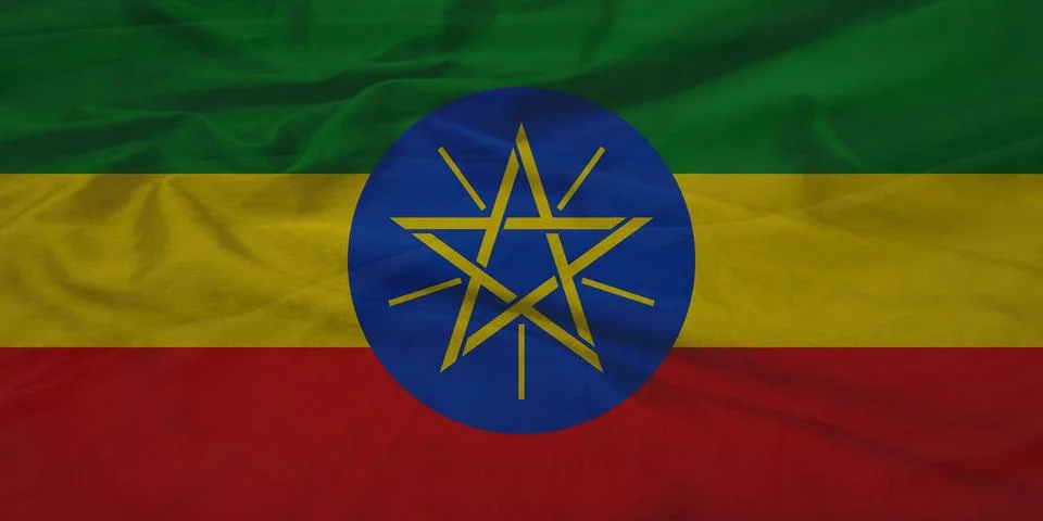 Ethiopia    Flag breeze flutter texture Stock Illustration