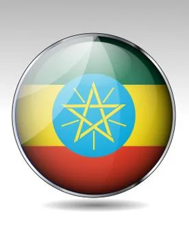 Ethiopia flag button Stock Illustration
